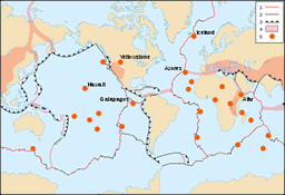 World map with hot spots